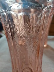 Set Of 6 Indiana Glass Recollection Pink Madrid Etched Glass Tumblers