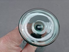 British Georgian Regency Blown Cut Flint Glass Green Wine Circa 1830 A