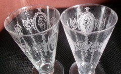2 Tiffin Franciscan Classic Shawl Dancer Ice Tea Glass Stem 6″ Nude Dancing OF