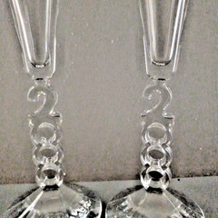 Cristal D’ Arques 24% lead Crystal Mellinial Champagne Glasses Pair