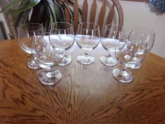 Brandy West Germany Blown Crystal 14 Oz Original Stickers – Set of 7