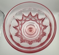 Vintage Noritake Perspective Pink Water Goblets Set of 4 Japan Pressed Glass
