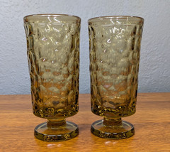 Vintage Fostoria Pebble Beach Lemon Twist MCM Footed Glasses Retro Glassware EUC