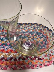 4 Southern Living at Home Tango Multi-Color Crystal Stemmed Ice Tea Glasses SOC3