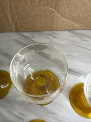 Lot of 5 (5) Schott Zwiesel Roemer Amber Beehive Stem Glasses Germany 5 1/2 Tall