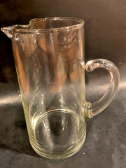 Clear Glass 48 oz – 9″ Beer Pitcher Water Juice Milk – Handle – Ice Lip