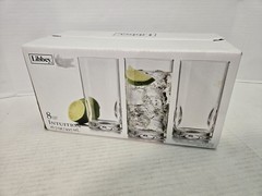 7 Vintage Libbey Intuition Thumb Dimple Drinking Glasses 16.7 oz. FREE SHIPPING