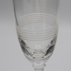 Wedgwood Vera Wang Classic Etched Circles Crystal Champagne Flute Trumpet Glass