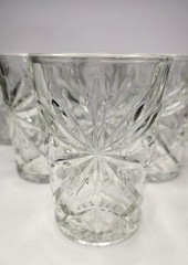 6 Anchor Hocking Early American Prescut Juice Glasses