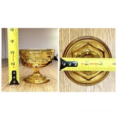 Vtg Anchor Hocking Fairfield Honey Gold Amber Sherbet Champagne Glasses Set 12