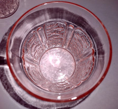 3 Federal Depression Glass Pink Sharon Cabbage Rose 9 oz Tumblers 4″ Thin