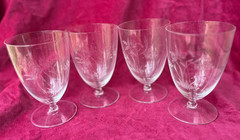 WILDFLOWER BY FINE ARTS ~ ETCHED CUT PLANT DESIGN ICED TEA STEMWARE SET OF 4