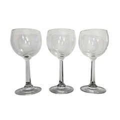 Set of 3 Vintage Clear Glass Cordial Wine Glasses Goblet Stemware 6 Inch