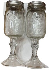 Ball Mason Jar wine glasses 12 oz Goblet Set of 2 Made In USA