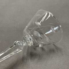 Libbey Windswept Liquor Cocktail Glass 5 5/8″ Set of 4 Stem 3001 Etched Leaf 4oz