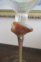 Bri’oni Brioni Fine Hand Made Wine Glass Goblet Red Amber 11 5/8″