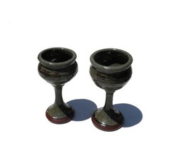 Stoneware Pottery Chalices, Medieval Handcrafted, Hand-Thrown Wedding Goblets
