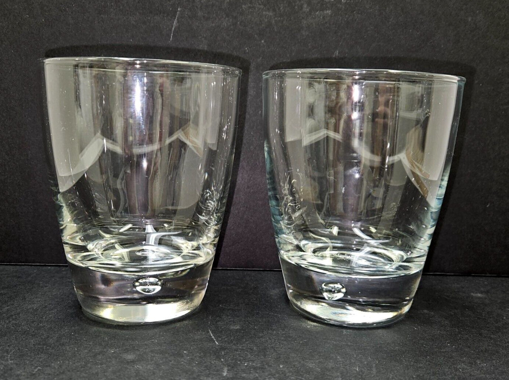 2 Bormioli Rocco Luna Double Old Fashioned Glass Tumblers DOF Controlled Bubble