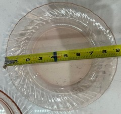 VTG Rosaline Pink (Swirl Optic) by CRISTAL D’ARQUES Set Of 6 Luncheon Plates