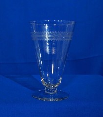Libbey Needle Etch 114 Tumbler Zig Zag & Circles Line 1500 USA bfe3392