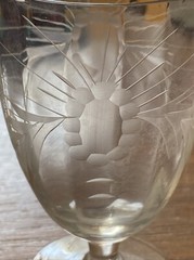 Vtg Scottish Thistle Etched Crystal Thistle Brandy Snifter Glass