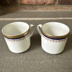 Vintage Tirschenreuth Bavaria Demitasse Cups (2) 2.25”X2”Germany Porcelain