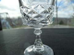 Cristal D`Arques-Durand Blown Diamond 3 5/8th» Cordial Stem 1.9oz Very Good Cond