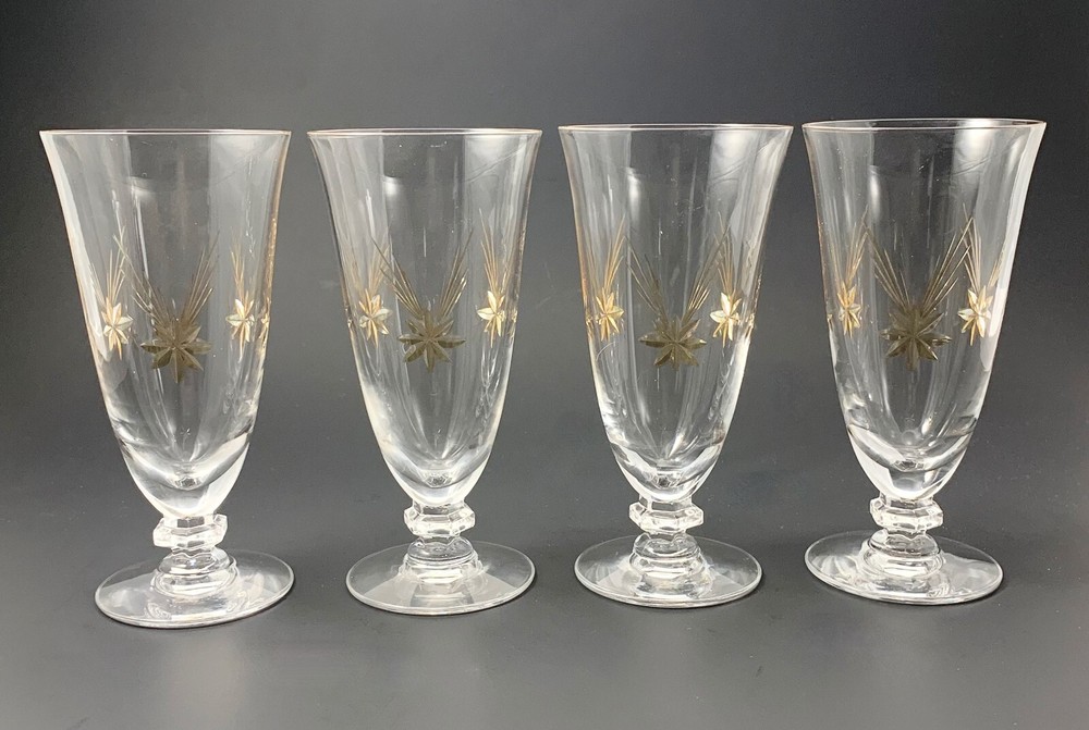 Set of Four Mid-Century Tiffin-Franciscan Jupiter pattern Juice Glasses MCM