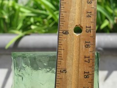 Vintage Mid Century Tex Decatur Glass Thumbprint Tumbler Green