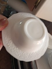 1) Indiana ORANGE BLOSSOM BOWL White MILK GLASS or Candle Votive EXC(9 AVAIL)