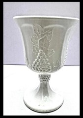 Indiana Glass Harvest Grape Milk Glass Goblet Set 6 Vintage Water Wine Chalice