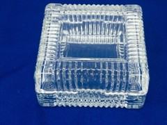 Clear Cut Glass Crystal Trinket Box with Lid