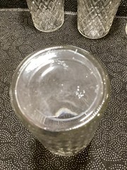 VTG Retro Clear Quilted Diamond Point Glasses Tumblers Set Of 6 Anchor Hocking