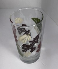 6 Vtg Libbey Crisa Autumn Leaves Tumblers, Fall Colors