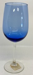 1 Libbey Vina Blue Wine Glass with Clear Stem and Base, 9 1/4″