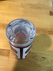 Vintage Retro Drinking Glass Featuring Tiffany Style Tulip Design