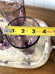 Set of 4 Princess House Fantasia Amethyst Pressed Glass Ice Tea Water Goblets