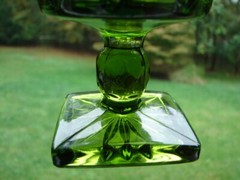 2 VTG 1970’s Indiana Colony Park Lane Green 4 1/4″ Dessert Cups Pressed Glass