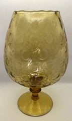 Vintage Empoli Brandy Snifter in Amber in honeycomb pattern 10 1/4″ TALL *