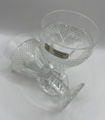 SET of 2 HEARTHSIDE 24% LEAD CRYSTAL WINE GOBLETS YUGOSLAVIA