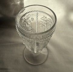 EAPG Goblet. Pattern Beaded Grape, California State by Bryce, Ripley. US Glass