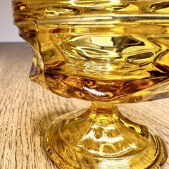 Vtg Anchor Hocking Fairfield Honey Gold Amber Sherbet Champagne Glasses Set 12