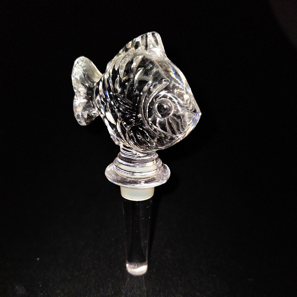 MIKASA NATURES CATCH WINE / BOTTLE STOPPER, Lead Crystal, 5 1/4″, GERMANY