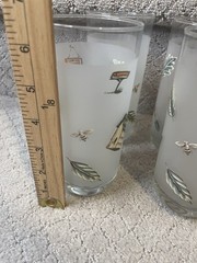 Set Of 4 Pfaltzgraff Naturewood Frosted Drinking Glasses/Tumblers. 3″W x 6¼»H.