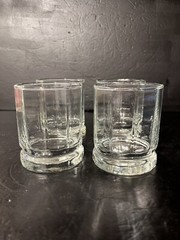 Vintage Anchor Hocking Essex Clear 10 Panel Footed Juice Glasses 6 oz Set 4