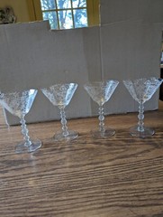Cambridge Glass «Diane» 6-1/4″ Set of 4 5 oz Oyster/Cocktail Glasses