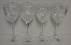 Rogaska MAGENTA CUT (RGS34) Water Goblet SET OF FOUR