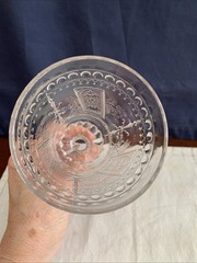 Unusual Pressed Glass Clear Goblet ~ Belt Buckle Band~6”Tall~ Footed~ Vintage