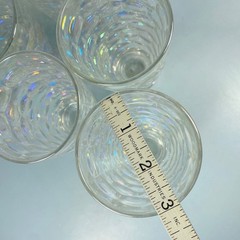 Federal Glass Set of 7 Colonial Iridescent Thumbprint 8oz Tumblers 1960s