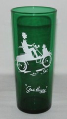 Anchor Hocking Glass Co FOREST GREEN Straight Shell Gas Buggy Iced Tea Tumbler